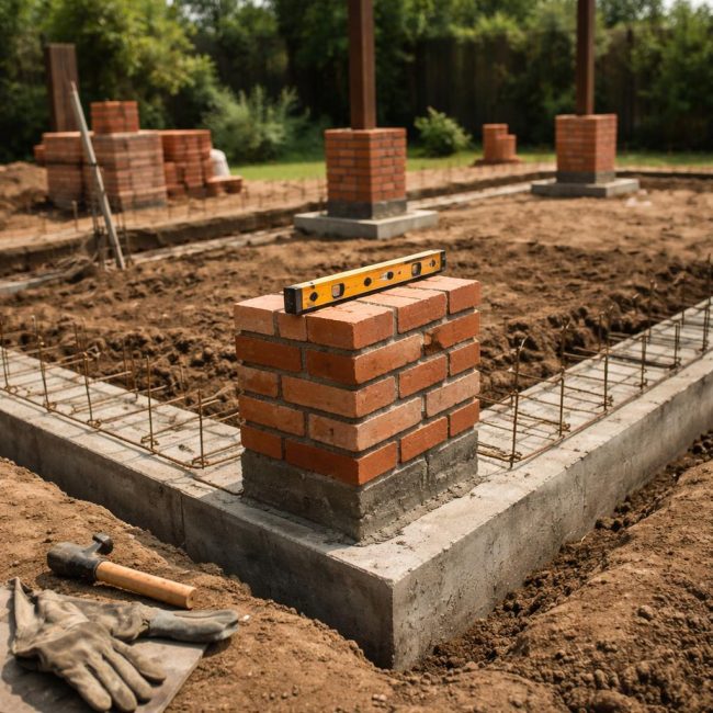 Фундамент под навес из кирпича: что стоит понимать до начала работ