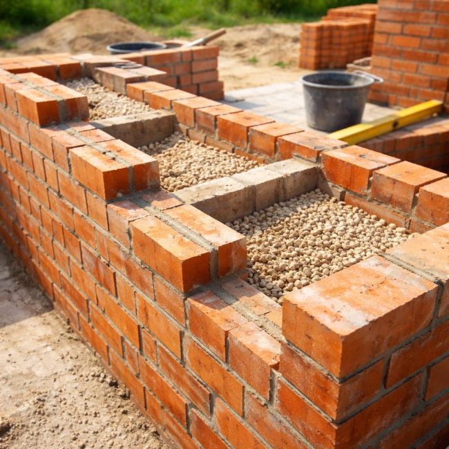 Колодцевая кладка стен из кирпича: устройство, логика и ограничения конструкции