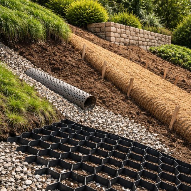 Когда участок «плывёт»: чем реально укрепляют грунт и где каждый способ перестаёт работать