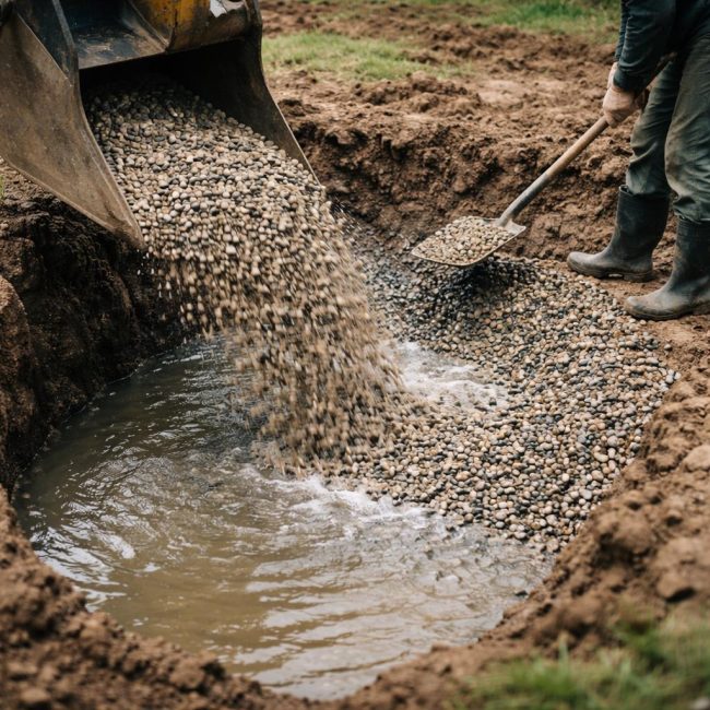 Чем засыпать яму с водой: варианты решения проблемы