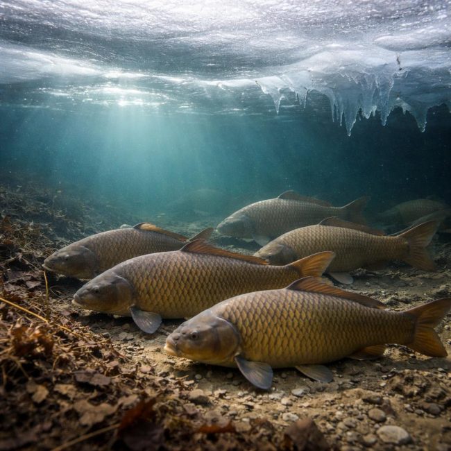 Что делает карп зимой: особенности поведения и адаптация к холоду