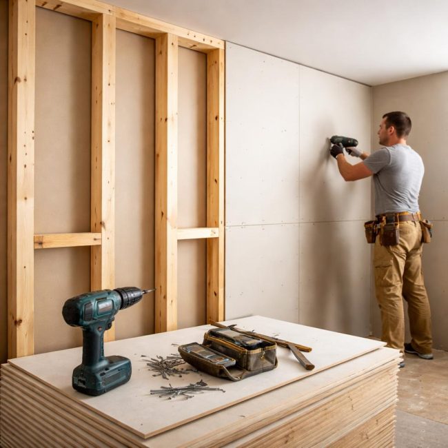 Гипсокартон на деревянную обрешетку: принципы и практическое применение