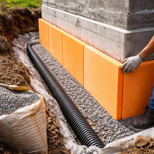 Как утеплить ленточный фундамент: основные подходы и технологии