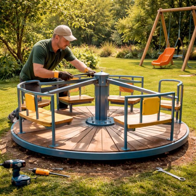 Как сделать карусель для детской площадки своими руками